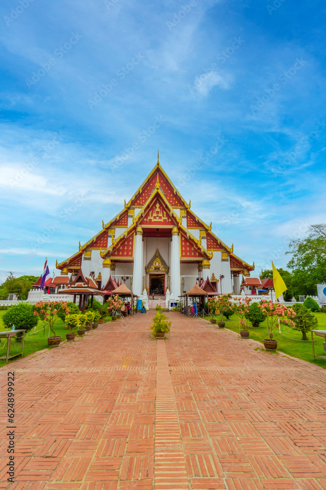 Wihan Phra Mongkhon Bophit modern style of temple in Ayutthaya, Thailand.