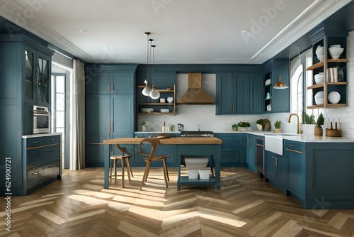 modern kitchen interior generated Ai Technology
