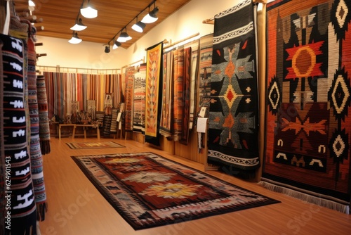 variety of navajo rug designs displayed together, created with generative ai