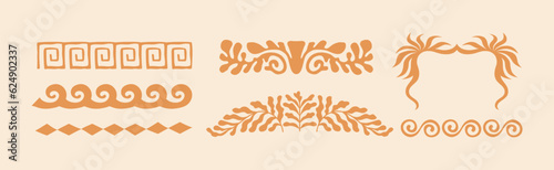 MobileVector set of linear frames and borders - abstract design elements for decoration or logo design templates in modern minimalist style with copy space for text, boho summer style
