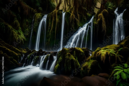 waterfall in the forest generated by AI tool
