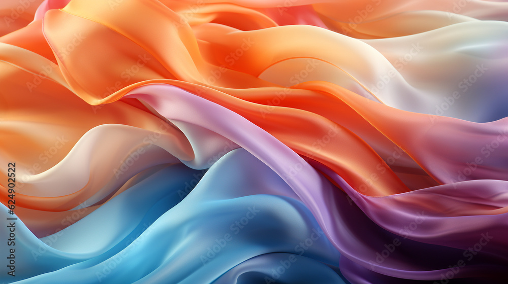 Obraz premium Rainbow satin background. Generative Ai