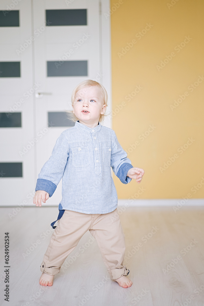 Portrait of cute happy child close-up of smiley face little kid 2 year old. Pretty little boy at home Portrait of cute happy child close-up of smiley face little kid 2 year old. Pretty little boy at home