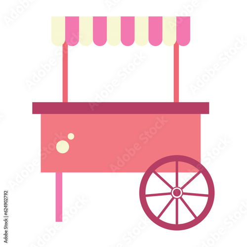 Isolated colored carnival food cart icon Vector