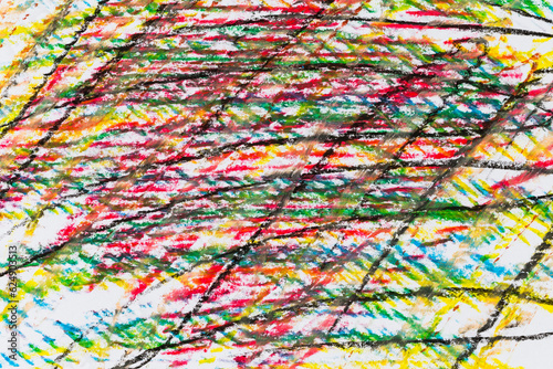 Crayon drawing texture of different colors - abstract background © romantsubin