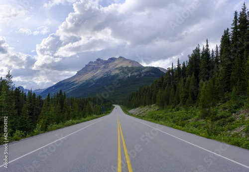 Icefields Parkway Road in Jasper National Park, Canada photo