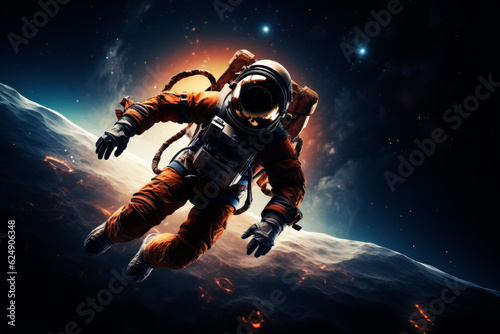 Astronaut in space  epic image. Generative AI