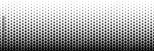horizontal black halftone of octagon design for pattern and background.