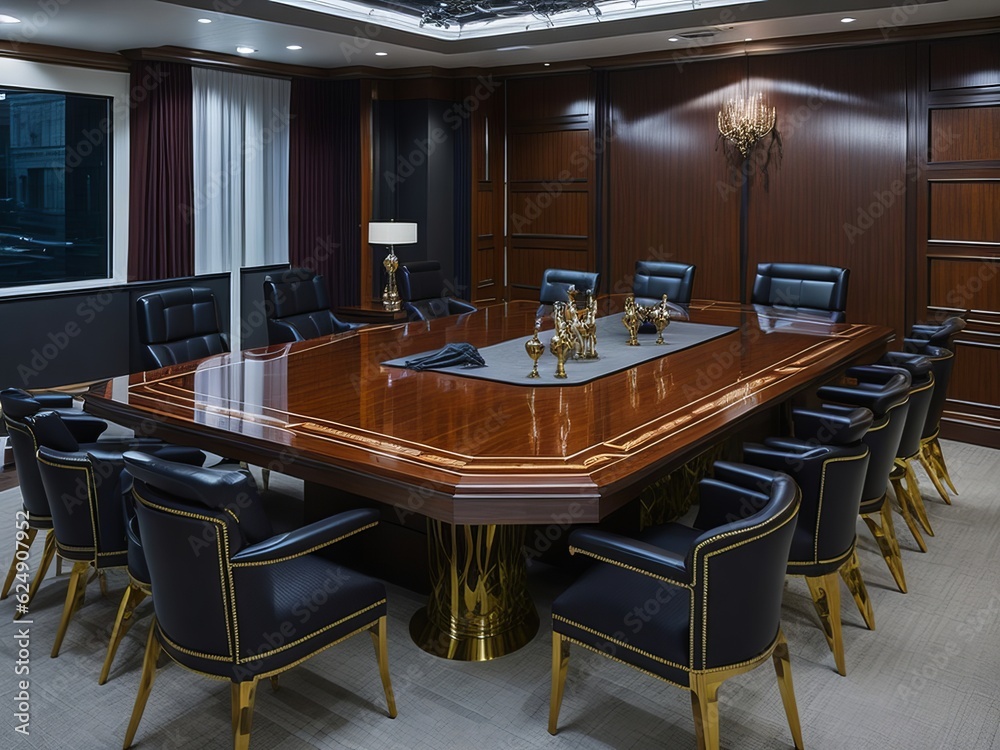 Luxury boardroom. Generative AI
