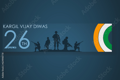 Kargil Vijayillustration of an abstract concept for Kargil Vijay Diwas banner or illustration of silhouettes of soldiers abstract concept for Kargil Vijay Diwas, banner poster 26.
