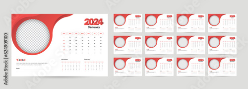 Simple minimalist abstract designed modern table calendar of 2024 with accurate date format with previous and next month's data