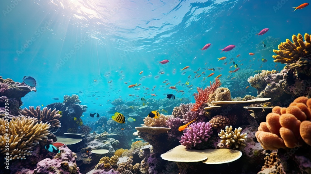 Underwater coral reef scene