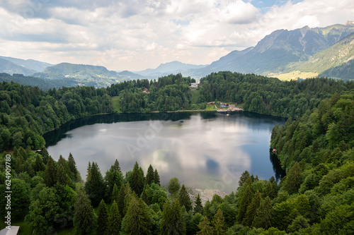 Freibergsee near Oberstdorf from above, Germany