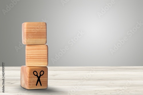 Fototapeta Naklejka Na Ścianę i Meble -  Tax concept. Set of wooden cubes