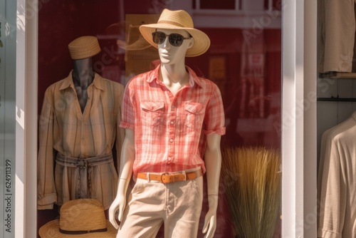 mannequin wearing trendy vacation outfit, created with generative ai