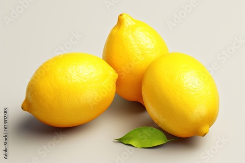 lemons lie on a light background isolated