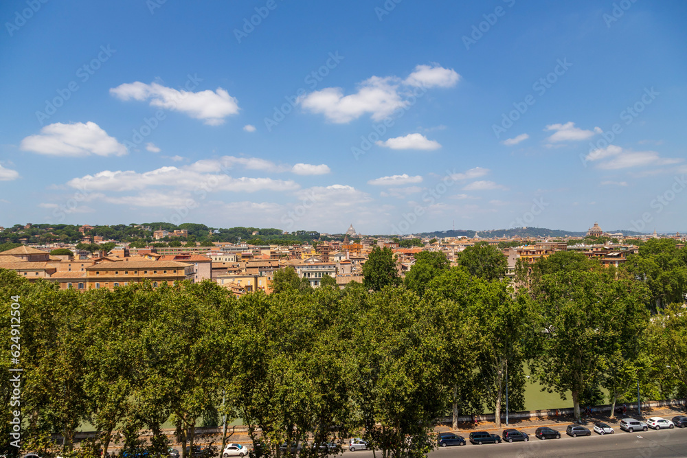 View of the city of Rome, Italy from above