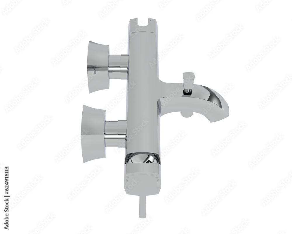 Faucet isolated on transparent background. 3d rendering - illustration