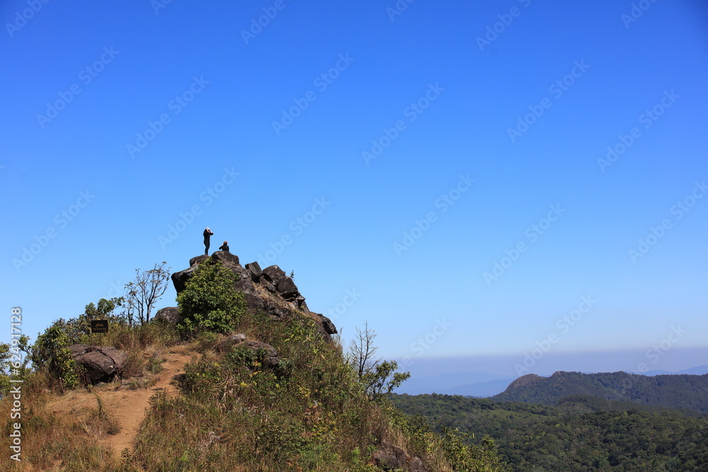 The beautiful view of the peak of the mountain, Adventure travel at Kho Chang Phueak Kanjanaburi province, Thailand , The beautiful view of the peak of the mountain, Adventure travel at Kho Chang Phueak Kanjanaburi province, Thailand ,