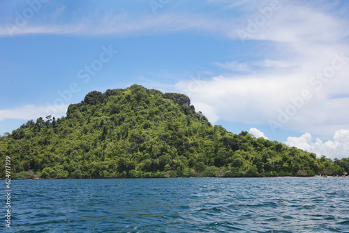 The natural scene, Green mountain of Island at Krabi province of Thailand