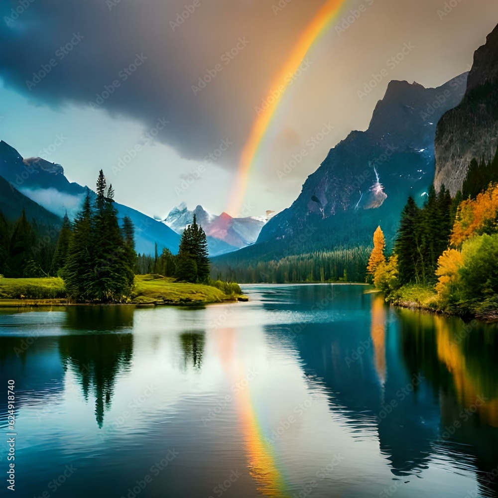 rainbow over the mountains
