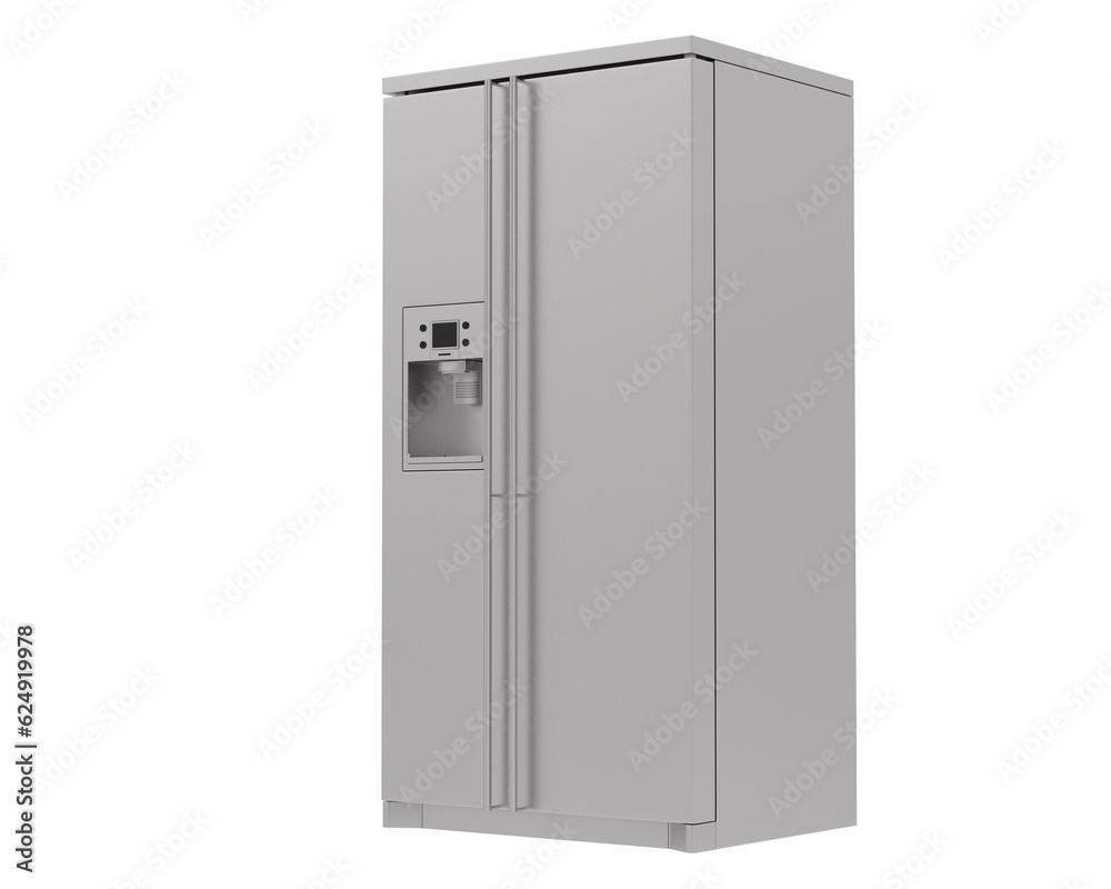 Fridge isolated on transparent background. 3d rendering - illustration Fridge isolated on transparent background. 3d rendering - illustration