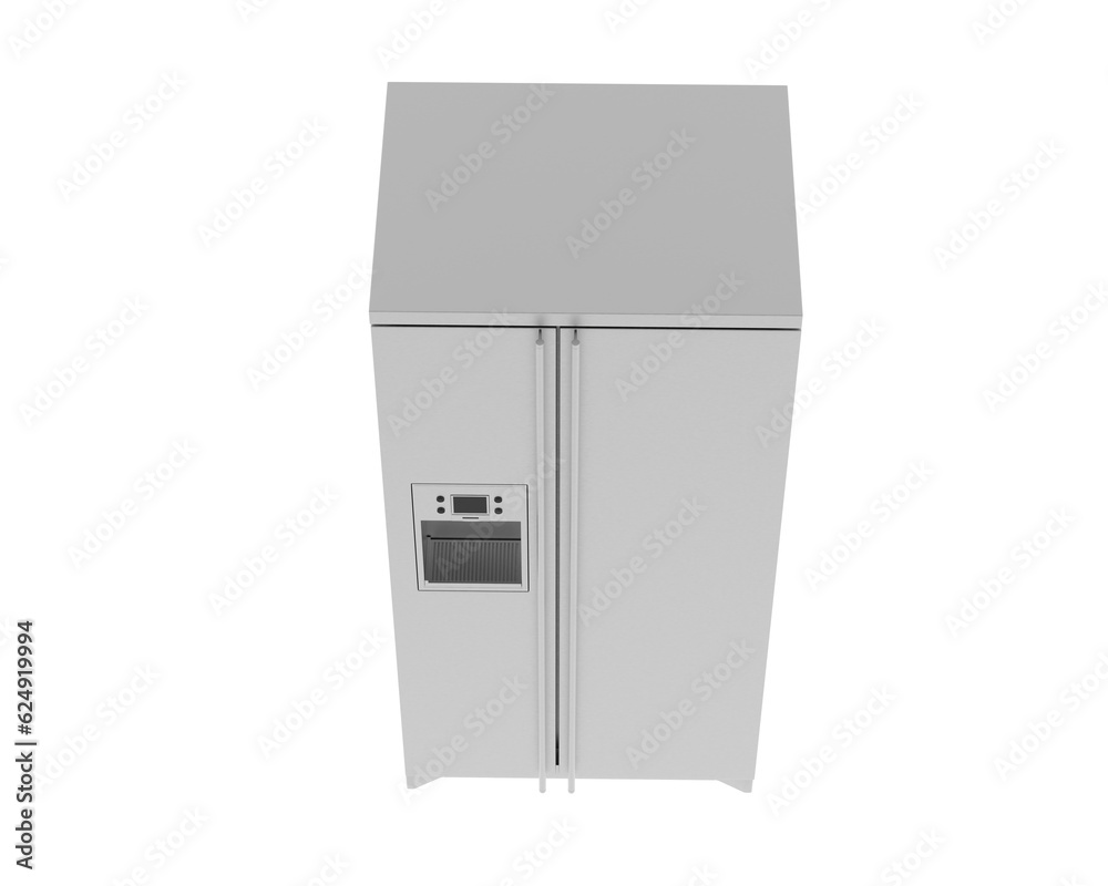 Fridge isolated on transparent background. 3d rendering - illustration Fridge isolated on transparent background. 3d rendering - illustration