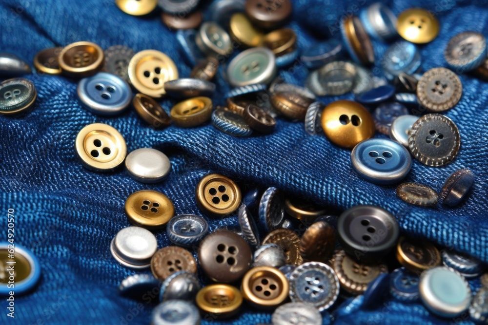 rivets and buttons used in jeans production, created with generative ai rivets and buttons used in jeans production, created with generative ai