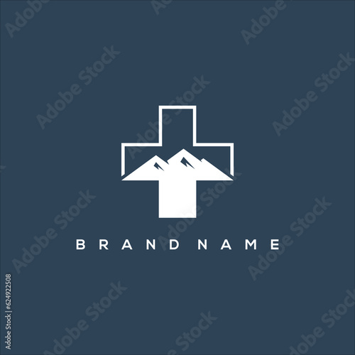 medical and mountain logo vector