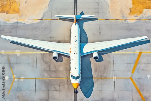 An aviation industry painting showcasing a departing narrow body aircraft. (Generative AI)