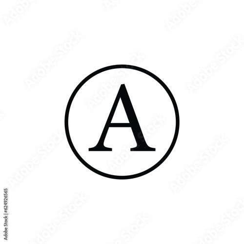 Letter A In The Circle Vector Icon