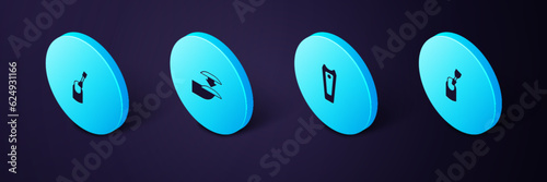 Set Isometric Milling cutter for manicure, Nail, False nails and icon. Vector