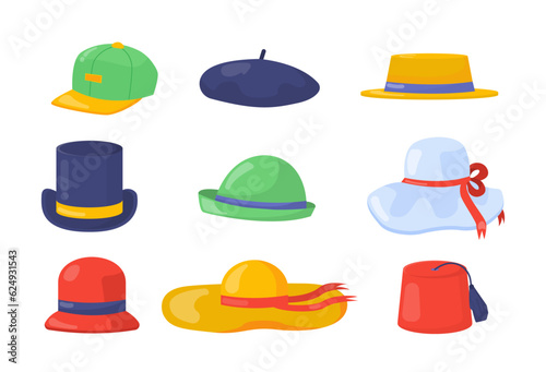 Set of fashionable hats