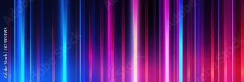 Abstract futuristic background with pink blue glowing neon lines. Generative AI