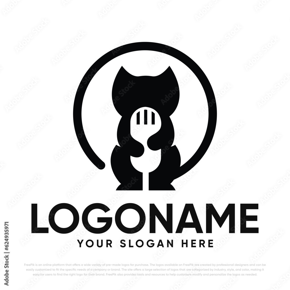 Obraz premium Cat Podcast Logo Design