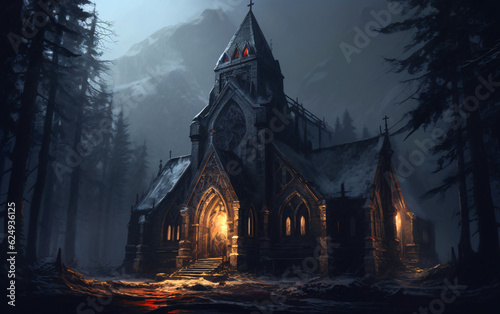 Dark and Creepy Medieval Church