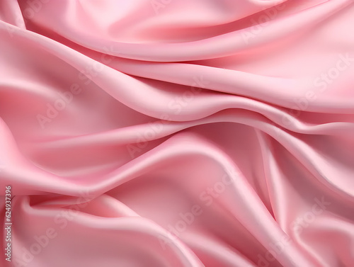 A draped pink silk background on the a smooth flowing fabric. Generated by AI