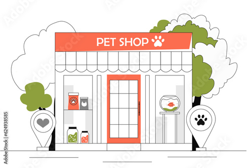 Pet shop building line concept