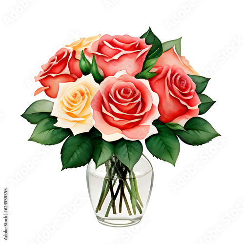 bouquet of roses in a vase png