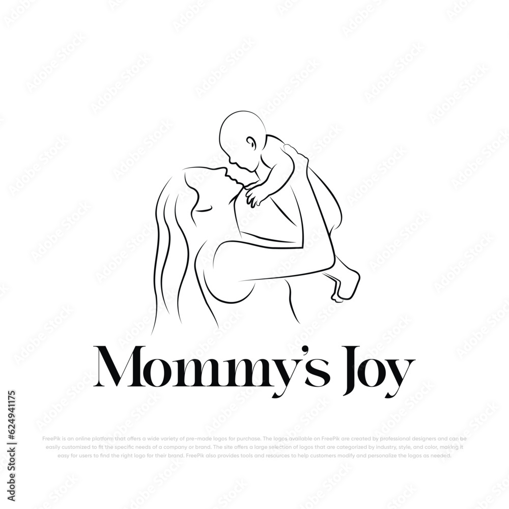 Mother with Baby Logo Design Mother with Baby Logo Design