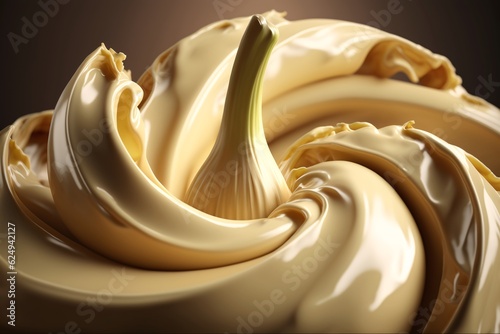 Close up of a cream background with copy space. Generative AI technology.