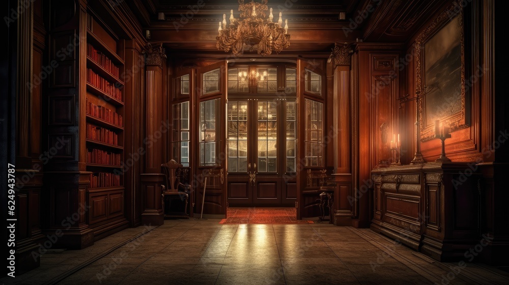 Interior View of a Cozy Bookshop. Created with generative AI Interior View of a Cozy Bookshop. Created with generative AI