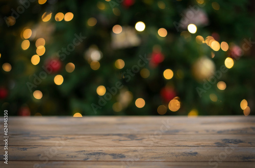 New Year and Christmas background with a Christmas tree. Mockup  copy space