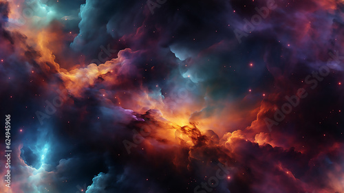 seamless illustration of sky stars and fog clouds shapes background