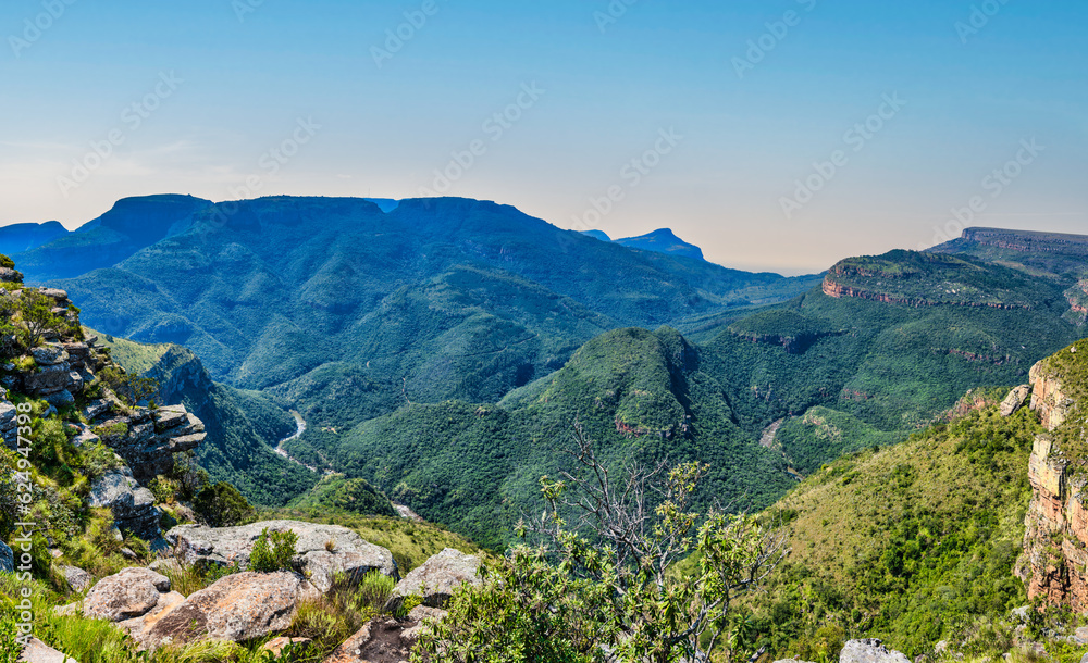 Blyde river, the gorge and lush mountains, Panorama Route, Graskop, Mpumalanga, South Africa