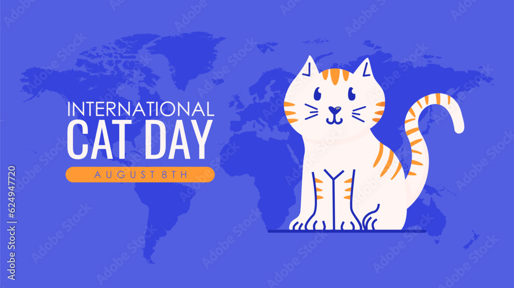 international cat day banner template vector