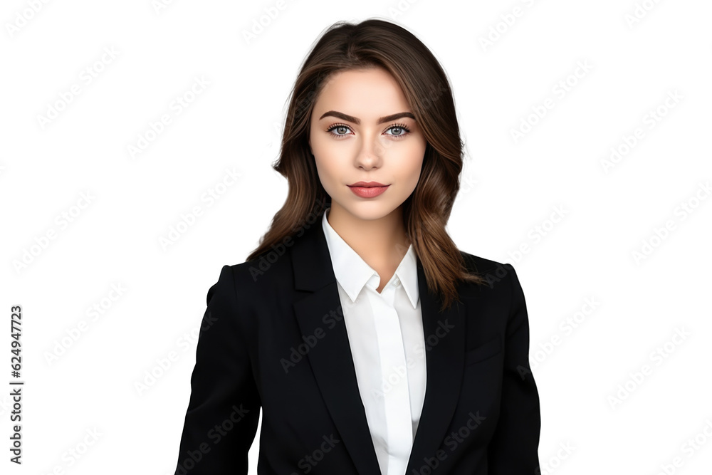 Confident Young Business Woman in Suit - Full-Length Portrait on Transparent Background PNG File for Professional Designs - Generative AI Confident Young Business Woman in Suit - Full-Length Portrait on Transparent Background PNG File for Professional Designs - Generative AI
