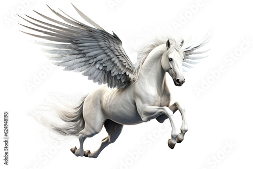 Photographie A pegasus isolated on transparent background - Generative AI