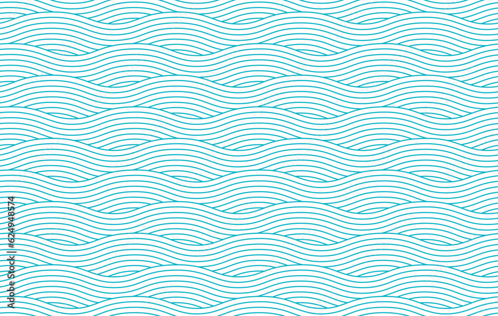 Seamless geometric pattern with waves