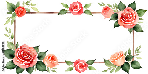 frame with red roses border